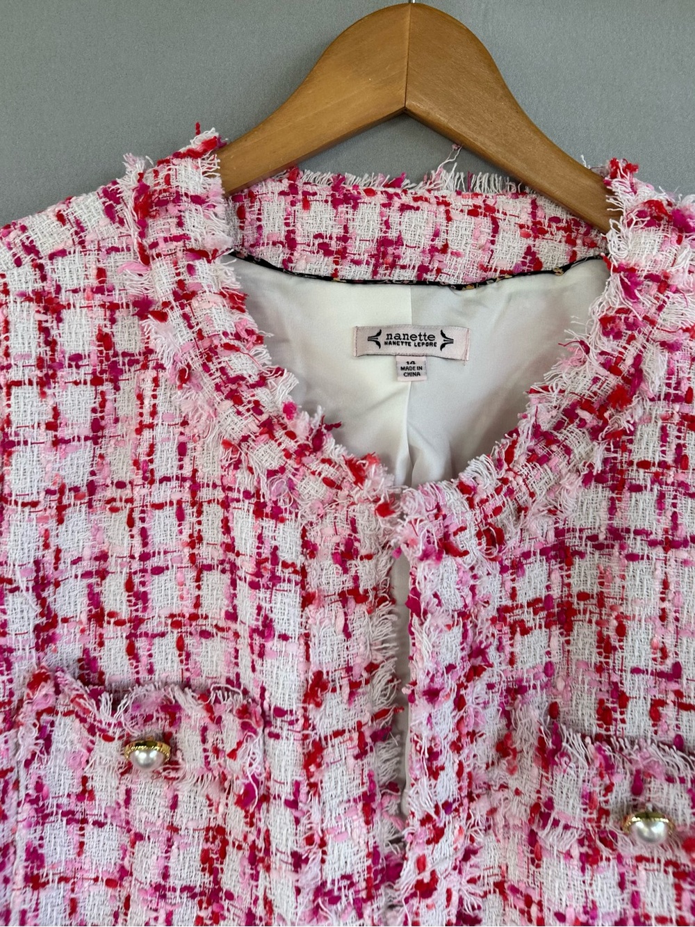 Nanette Lepore Tweed Blazer Jacket Size 14 - Picture 5 of 9